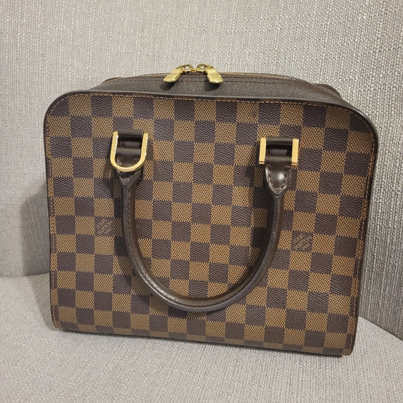 Authentic Louis Vuitton Damier Ebene Triana Shoulder Bag Tote Handbag - Picture 13 of 16